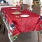 Rectangle Christmas Tablecloth 60x84 Inch Snowman Table Cloth, Christmas Red Jacquard Damask Fabric Tablecloths for Holiday Decoration and Winter Snowflake Patterns